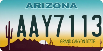 AZ license plate AAY7113