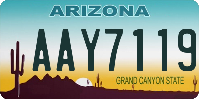 AZ license plate AAY7119