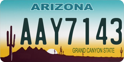 AZ license plate AAY7143