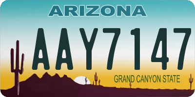 AZ license plate AAY7147