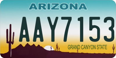AZ license plate AAY7153
