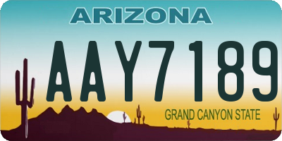 AZ license plate AAY7189