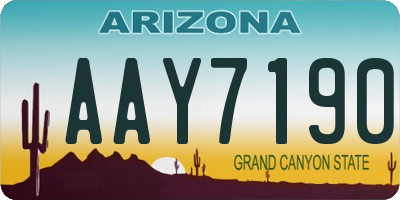 AZ license plate AAY7190