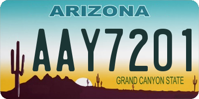 AZ license plate AAY7201