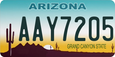 AZ license plate AAY7205