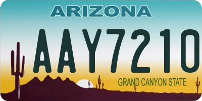 AZ license plate AAY7210
