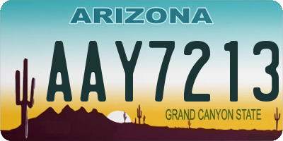 AZ license plate AAY7213
