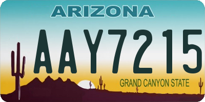 AZ license plate AAY7215