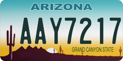AZ license plate AAY7217