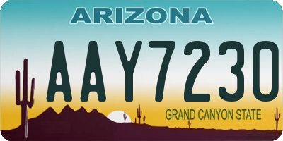 AZ license plate AAY7230