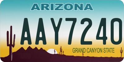 AZ license plate AAY7240