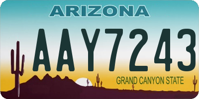 AZ license plate AAY7243