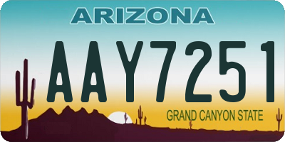 AZ license plate AAY7251