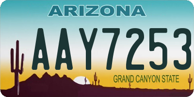 AZ license plate AAY7253