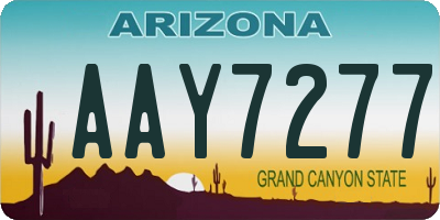 AZ license plate AAY7277