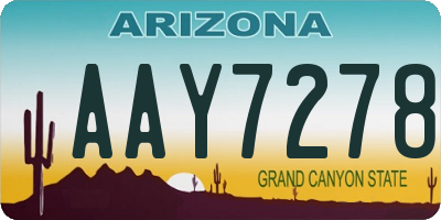 AZ license plate AAY7278