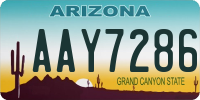AZ license plate AAY7286