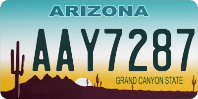 AZ license plate AAY7287