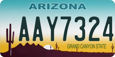 AZ license plate AAY7324