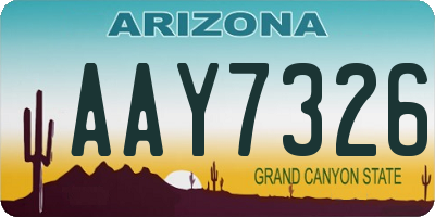 AZ license plate AAY7326