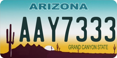 AZ license plate AAY7333