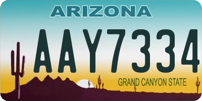 AZ license plate AAY7334