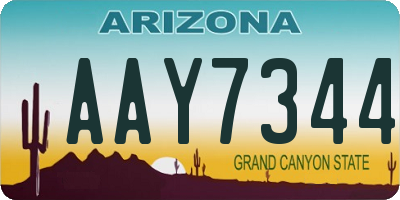 AZ license plate AAY7344