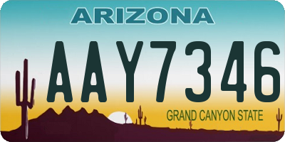 AZ license plate AAY7346