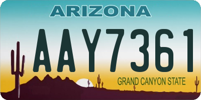 AZ license plate AAY7361
