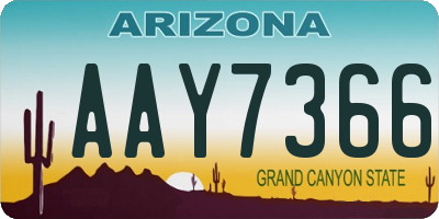 AZ license plate AAY7366