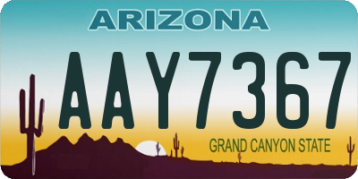 AZ license plate AAY7367