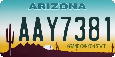 AZ license plate AAY7381