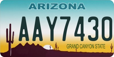 AZ license plate AAY7430