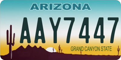 AZ license plate AAY7447