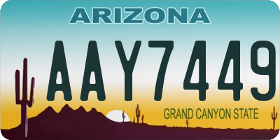 AZ license plate AAY7449
