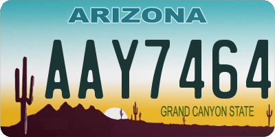 AZ license plate AAY7464