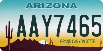 AZ license plate AAY7465