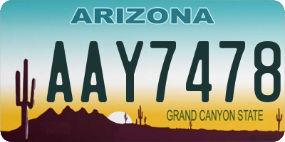AZ license plate AAY7478