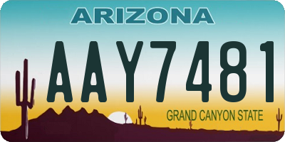 AZ license plate AAY7481