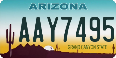 AZ license plate AAY7495