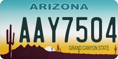 AZ license plate AAY7504