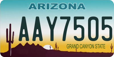 AZ license plate AAY7505