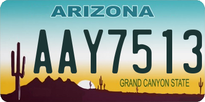 AZ license plate AAY7513