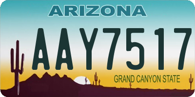 AZ license plate AAY7517