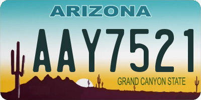 AZ license plate AAY7521