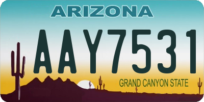 AZ license plate AAY7531