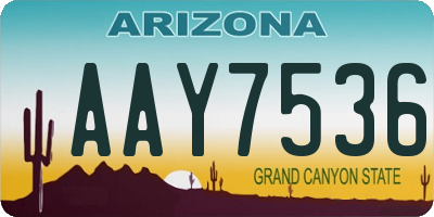 AZ license plate AAY7536