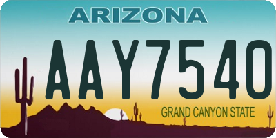 AZ license plate AAY7540