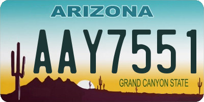 AZ license plate AAY7551
