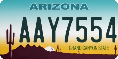 AZ license plate AAY7554